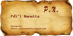 Pál Nanetta névjegykártya